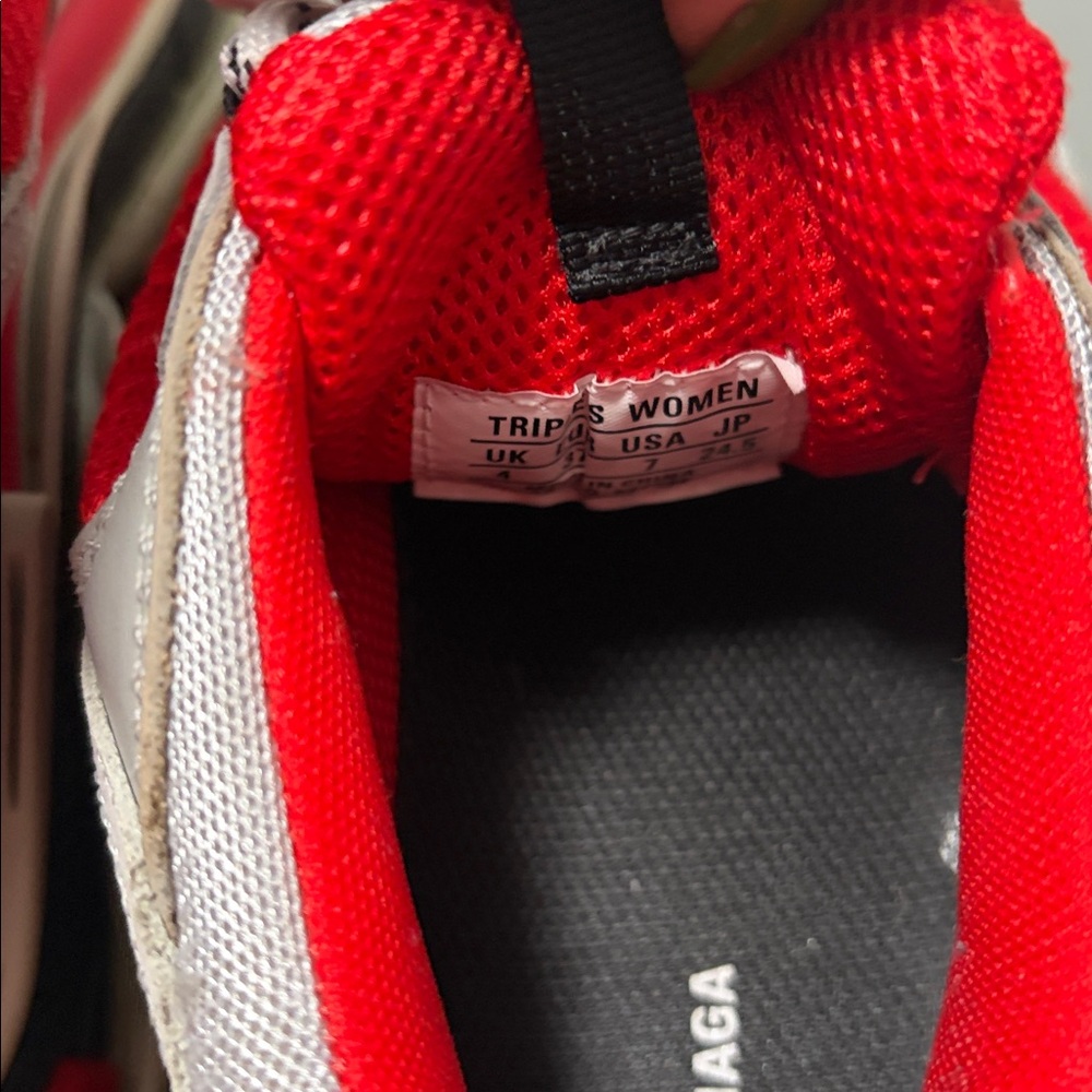 Balenciaga Red and Gray Triple S - Picture 4 of 5